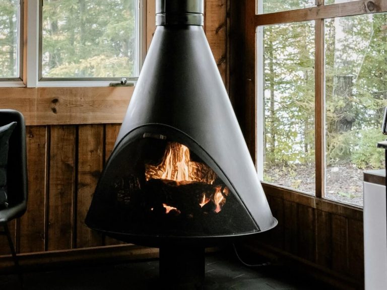 Fireplace in a Cabin