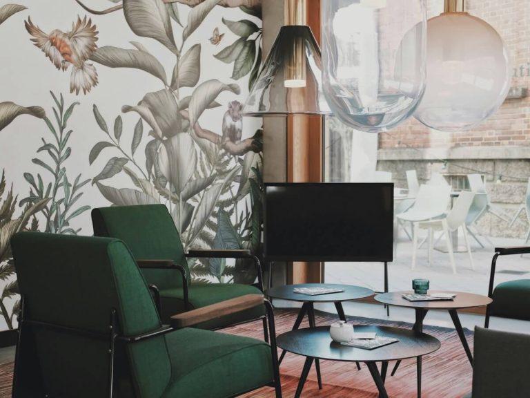 Accent wall in a living room