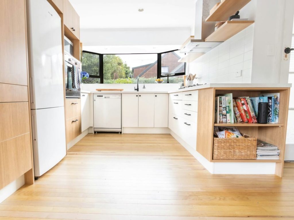 hardwood flooring in a kitchen