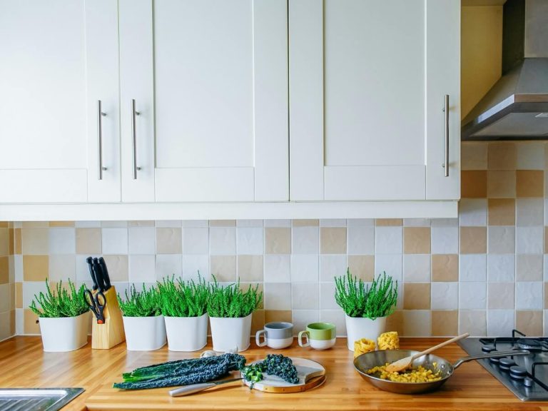 Kitchen greenery indoors with Indoor plants