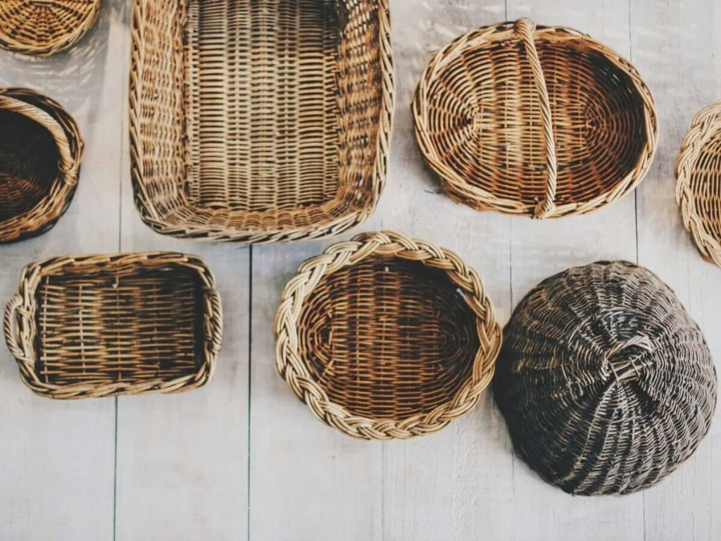Varieties of Jute Woven Textured Baskets