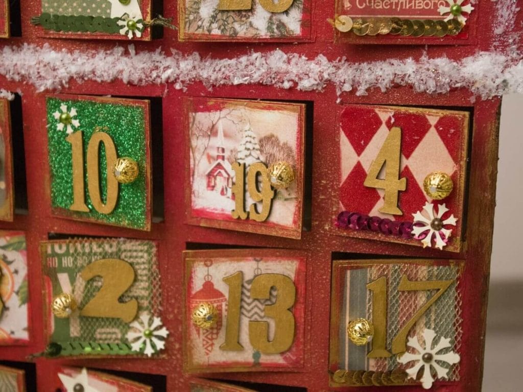 Advent Calendar with Vintage Decor