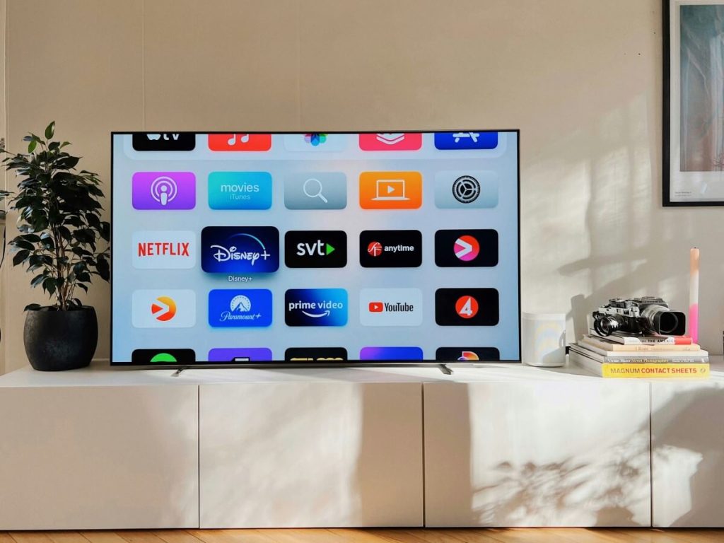 Sleek TV across the bed for optimal comfort and eye-level viewing