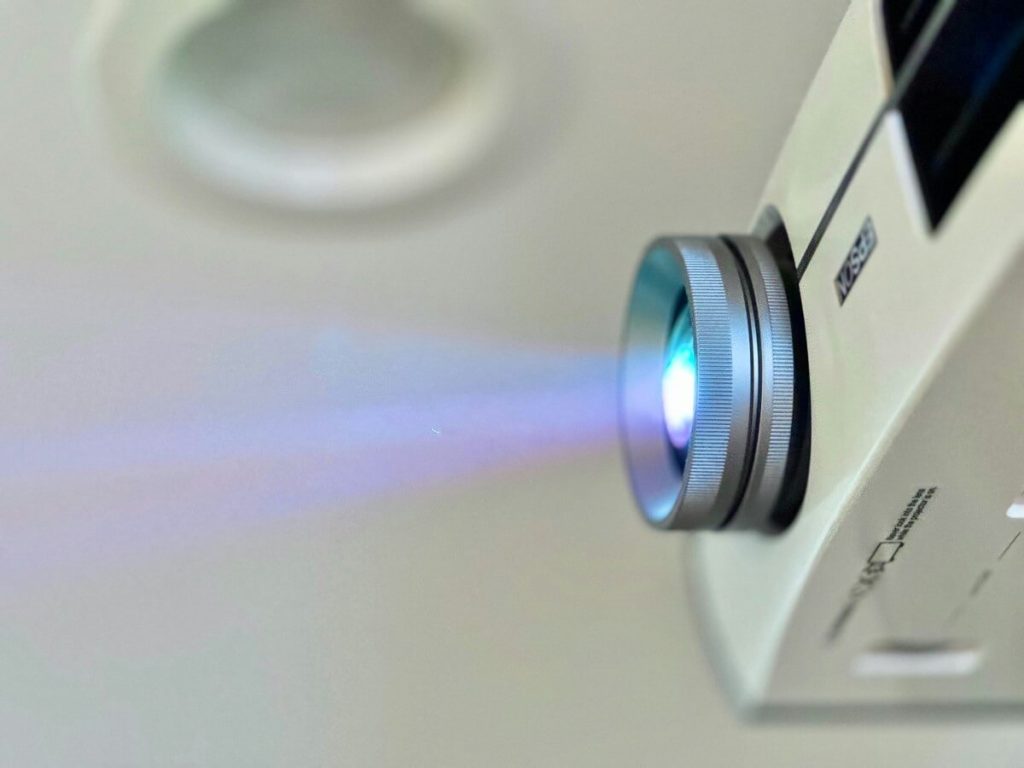 Ultra short-throw projector offers big-screen experience without clutter
